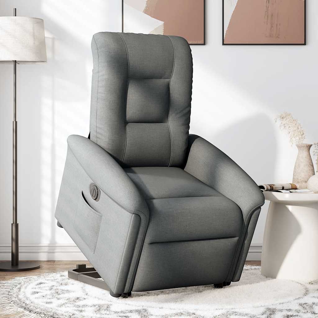 Fauteuil inclinable électrique gris clair tissu