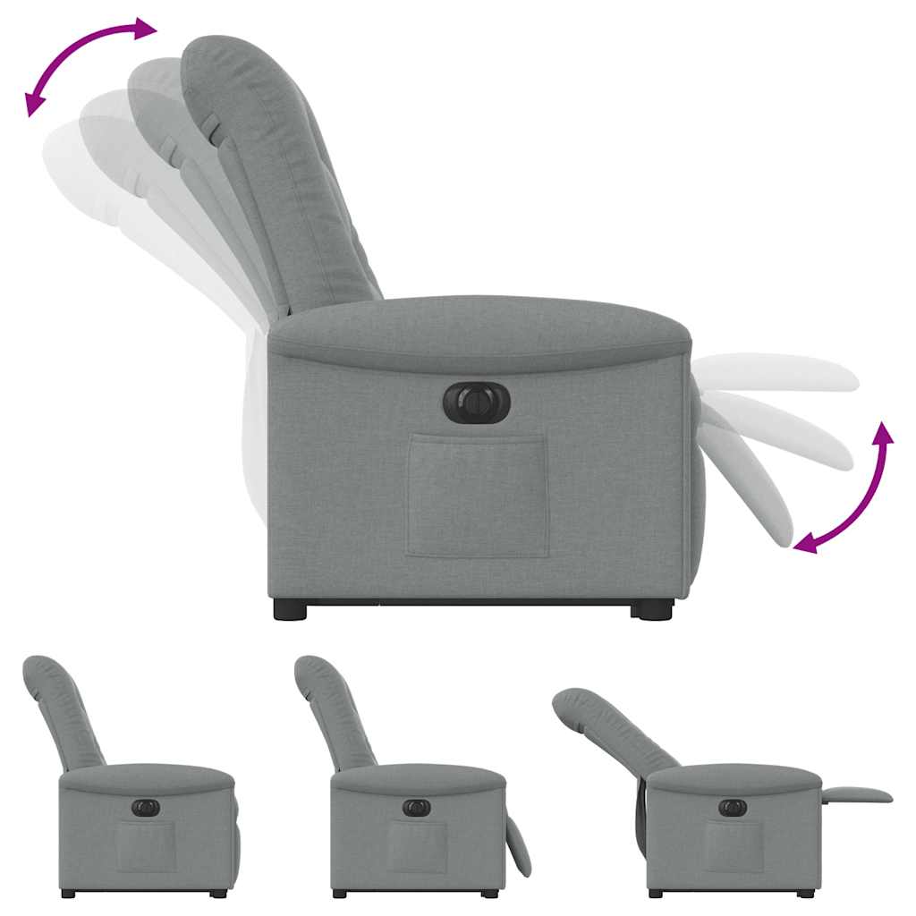 Fauteuil inclinable électrique gris clair tissu