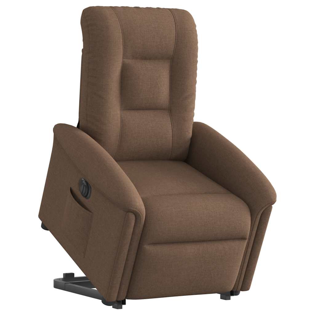 Fauteuil inclinable électrique marron tissu