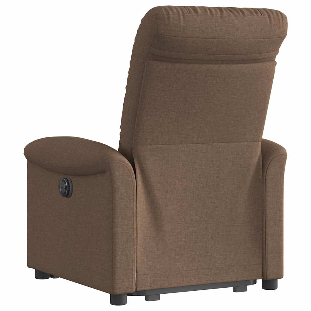 Fauteuil inclinable électrique marron tissu