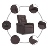 Fauteuil inclinable électrique marron foncé tissu