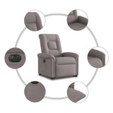 Fauteuil inclinable électrique taupe tissu