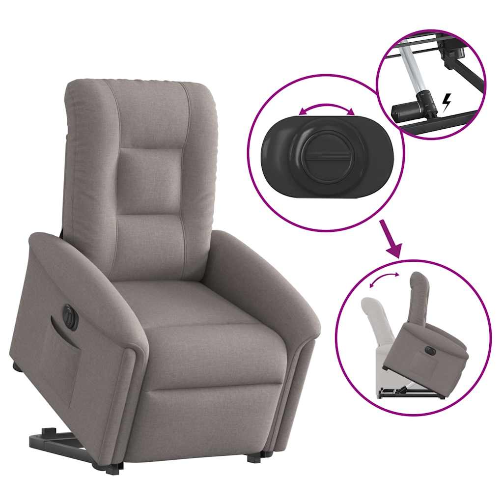 Fauteuil inclinable électrique taupe tissu