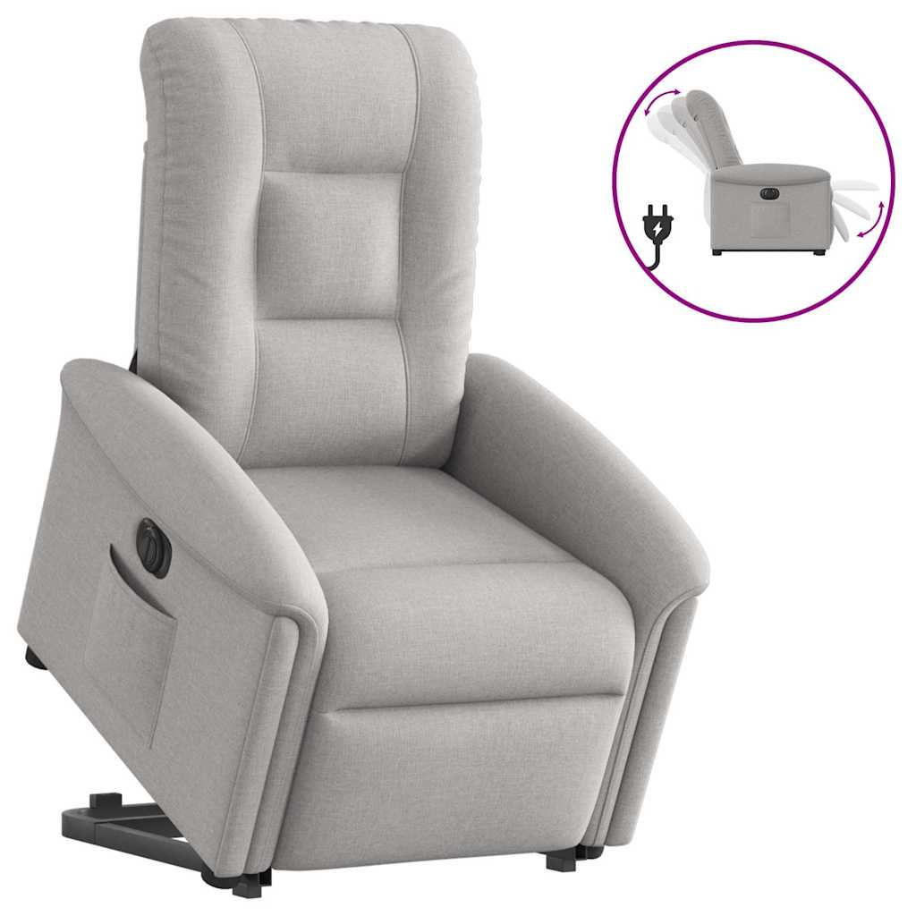 Fauteuil inclinable électrique gris nuage tissu