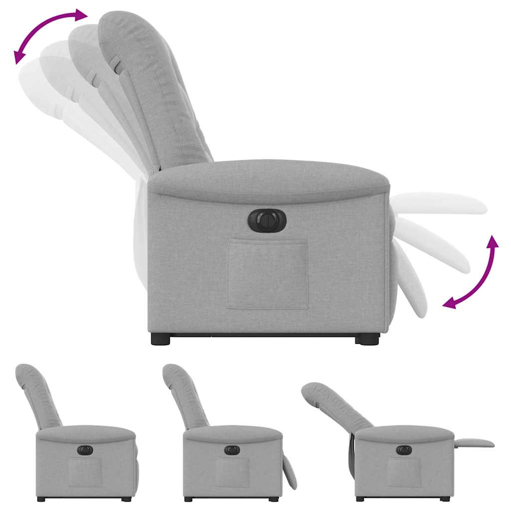 Fauteuil inclinable électrique gris nuage tissu
