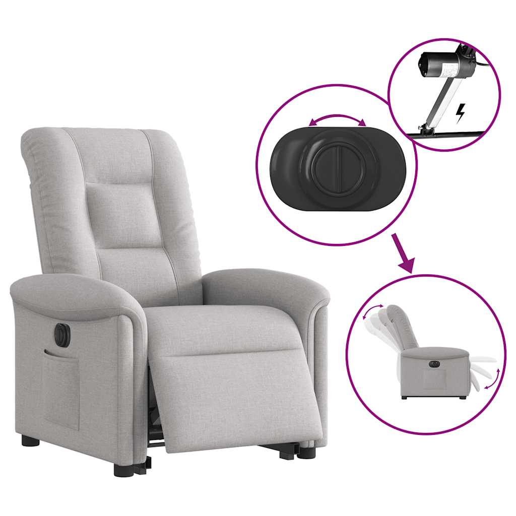 Fauteuil inclinable électrique gris nuage tissu