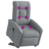 Fauteuil inclinable de massage électrique Gris clair Tissu