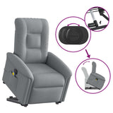 Fauteuil inclinable de massage électrique Gris clair Tissu