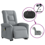 Fauteuil inclinable de massage électrique Gris clair Tissu