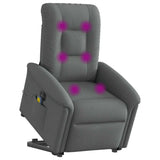 Fauteuil inclinable de massage électrique Gris foncé Tissu