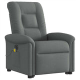 Fauteuil inclinable de massage électrique Gris foncé Tissu