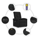 Fauteuil inclinable de massage électrique Noir Tissu