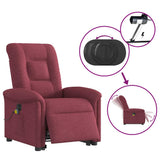 Fauteuil inclinable de massage électrique Rouge bordeaux Tissu