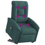 Fauteuil inclinable de massage électrique Vert foncé Tissu