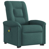 Fauteuil inclinable de massage électrique Vert foncé Tissu