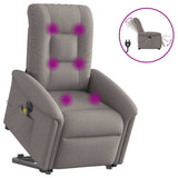 Fauteuil inclinable de massage électrique Taupe Tissu