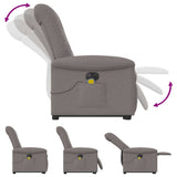 Fauteuil inclinable de massage électrique Taupe Tissu