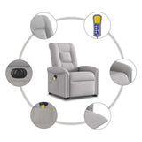 Fauteuil inclinable de massage électrique gris nuage tissu