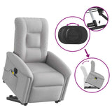 Fauteuil inclinable de massage électrique gris nuage tissu