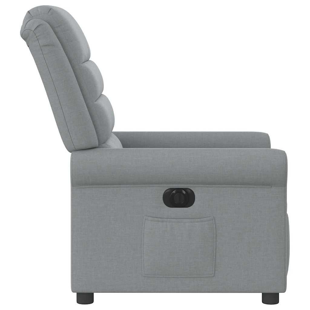 Fauteuil inclinable électrique Gris clair Tissu