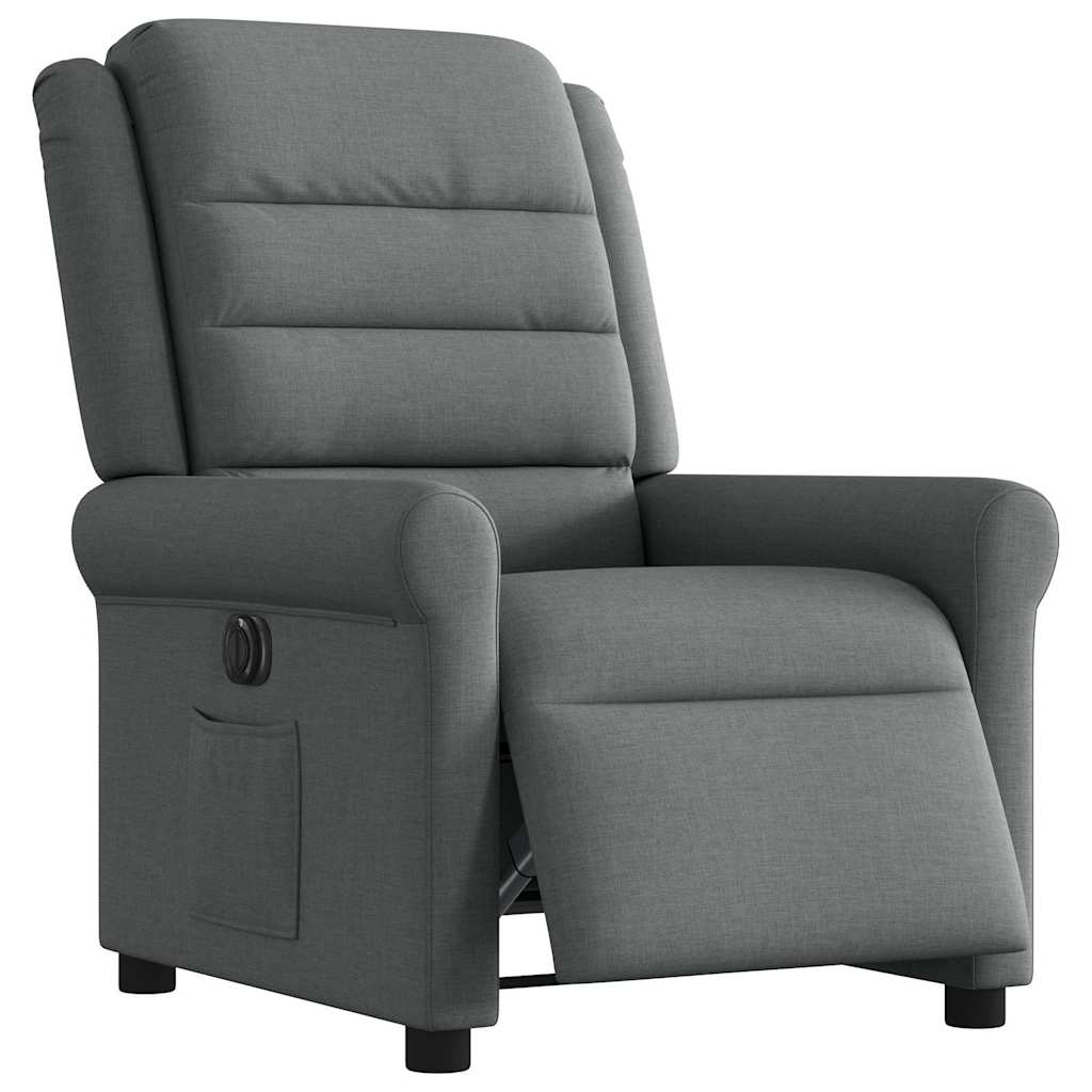 Fauteuil inclinable électrique Gris foncé Tissu