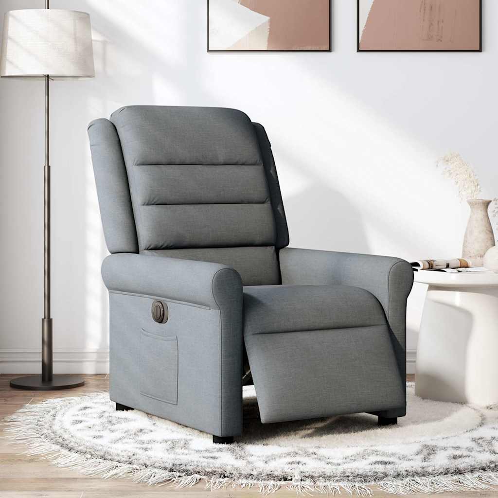 Fauteuil inclinable électrique Gris foncé Tissu