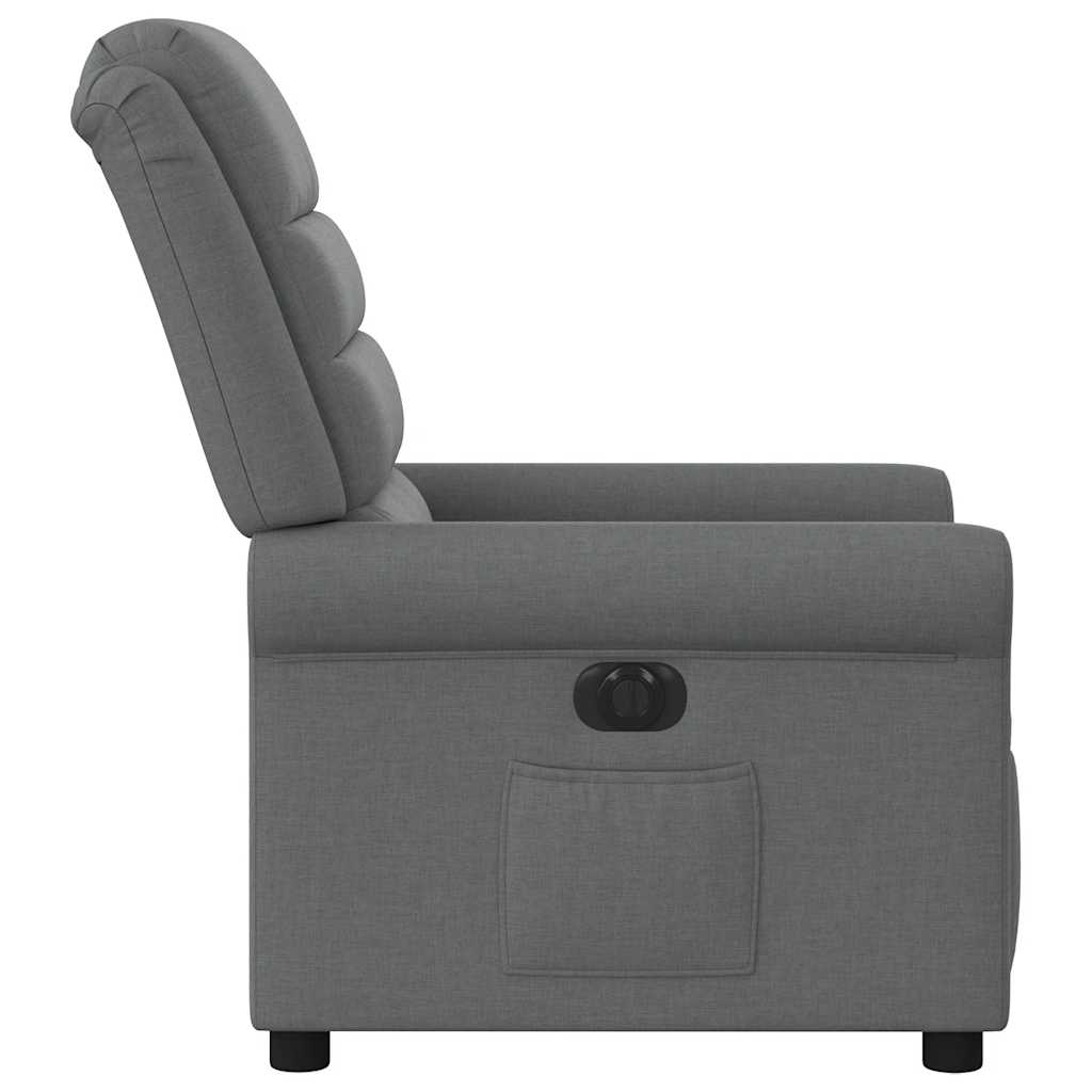 Fauteuil inclinable électrique Gris foncé Tissu
