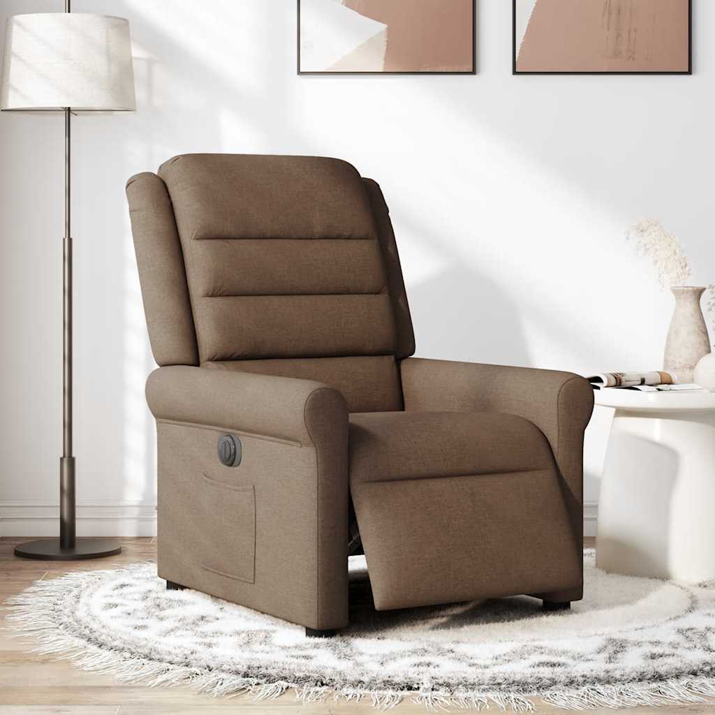 Fauteuil inclinable électrique Marron Tissu