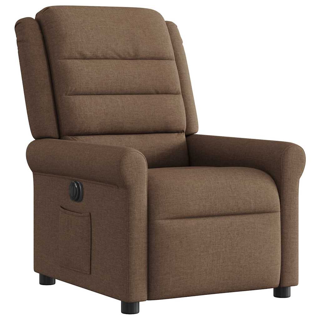 Fauteuil inclinable électrique Marron Tissu
