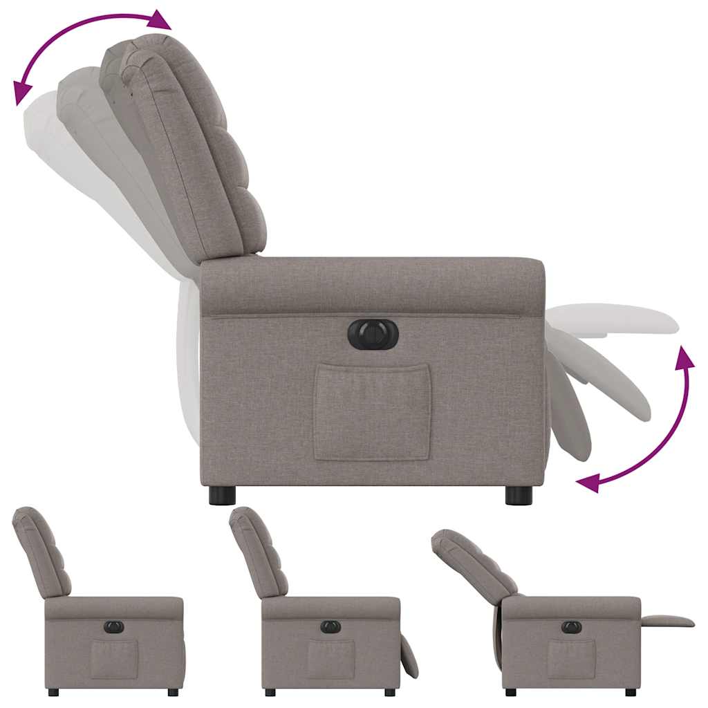 Fauteuil inclinable électrique Taupe Tissu