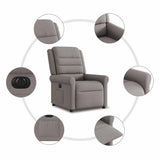 Fauteuil inclinable électrique Taupe Tissu