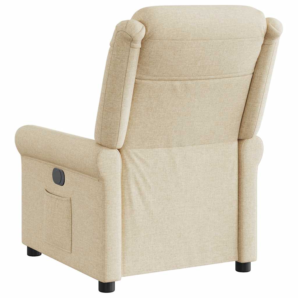 Fauteuil inclinable électrique Crème Tissu