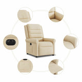 Fauteuil inclinable électrique Crème Tissu