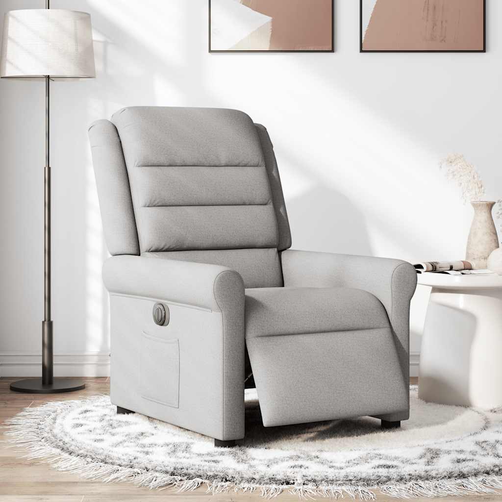 Fauteuil inclinable électrique gris nuage tissu