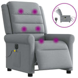 Fauteuil de massage inclinable électrique gris clair tissu