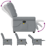 Fauteuil de massage inclinable électrique gris clair tissu
