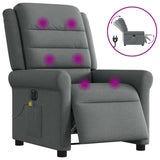 Fauteuil inclinable de massage électrique gris foncé tissu