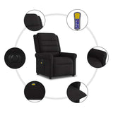 Fauteuil de massage inclinable électrique Noir Tissu