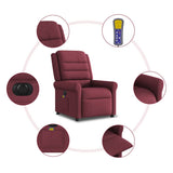 Fauteuil de massage inclinable électrique Rouge bordeaux Tissu