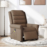 Fauteuil inclinable de massage électrique marron tissu