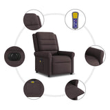 Fauteuil de massage inclinable électrique Marron foncé Tissu