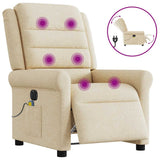 Fauteuil inclinable de massage électrique crème tissu