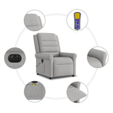 Fauteuil de massage inclinable électrique gris nuage tissu