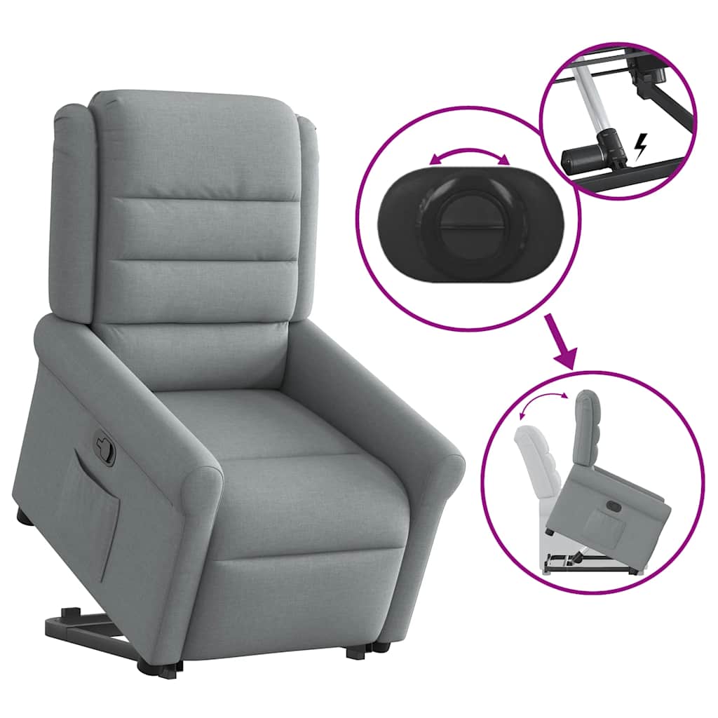 Fauteuil inclinable Gris clair Tissu