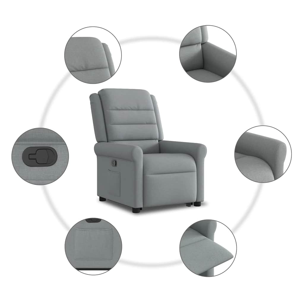 Fauteuil inclinable Gris clair Tissu