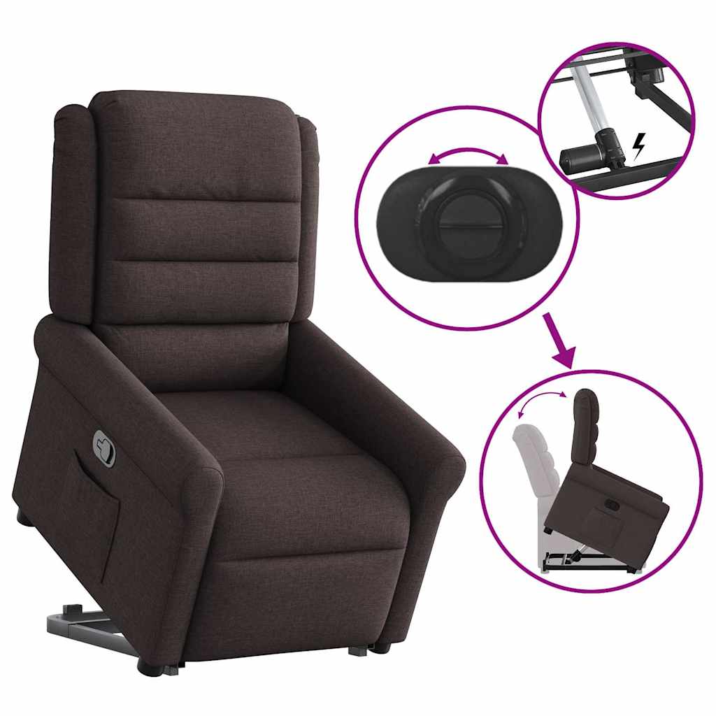 Fauteuil inclinable marron foncé tissu