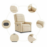 Fauteuil inclinable Crème Tissu