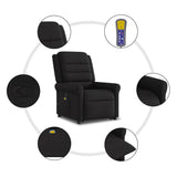Fauteuil de massage inclinable Noir Tissu