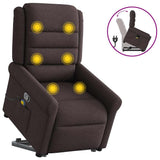 Fauteuil inclinable de massage Marron foncé Tissu
