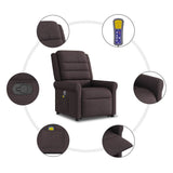 Fauteuil inclinable de massage Marron foncé Tissu